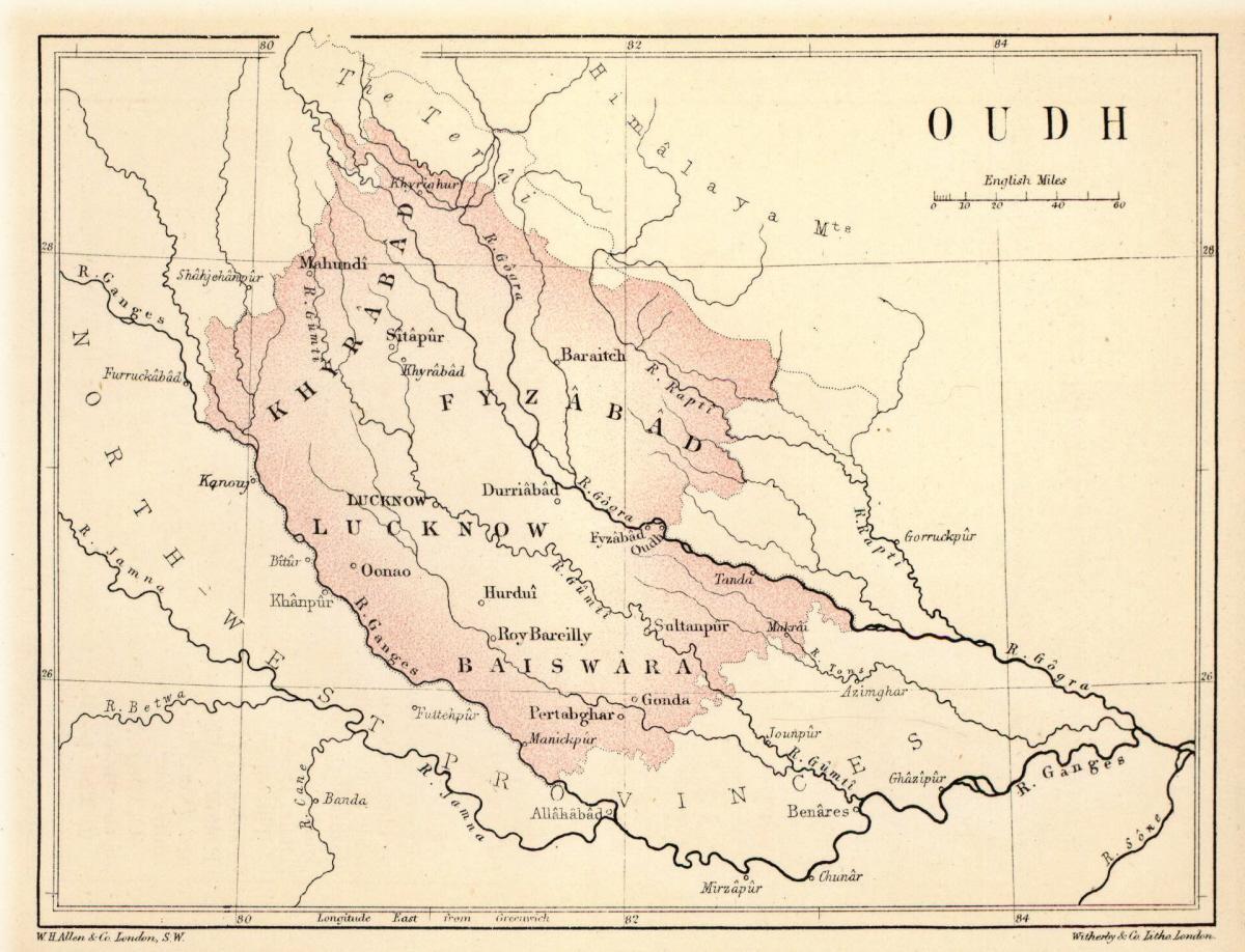 Oudh Region map